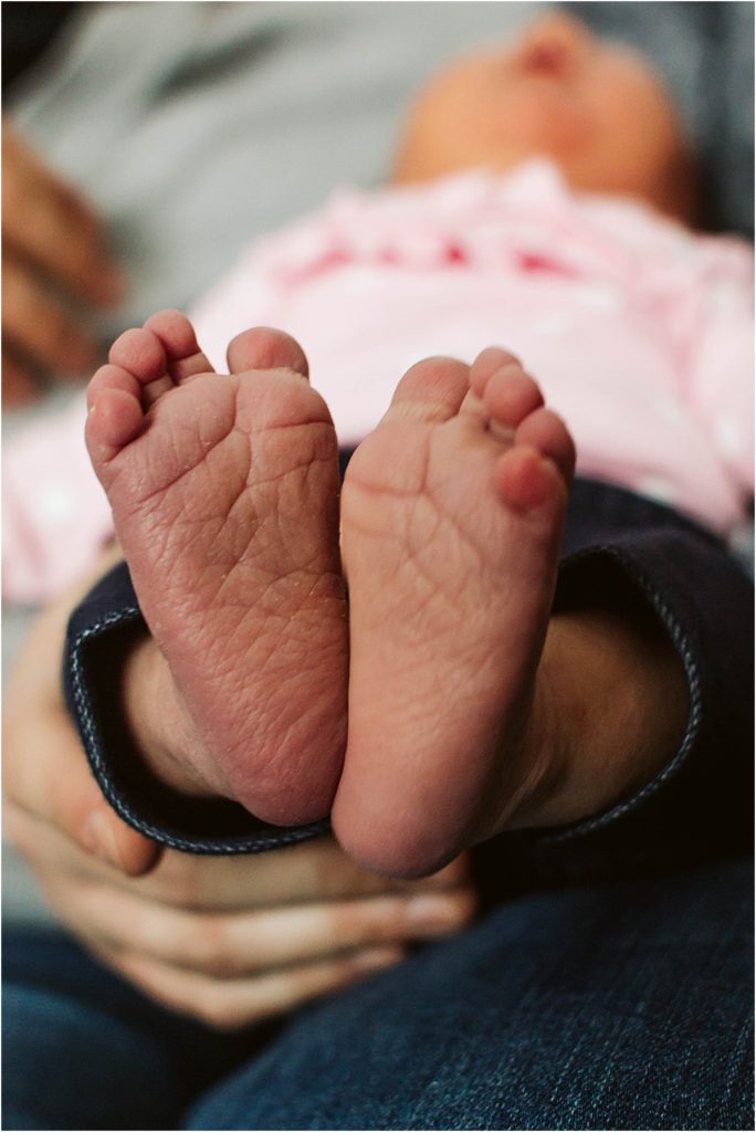 Eleanor's wrinkled baby feet.