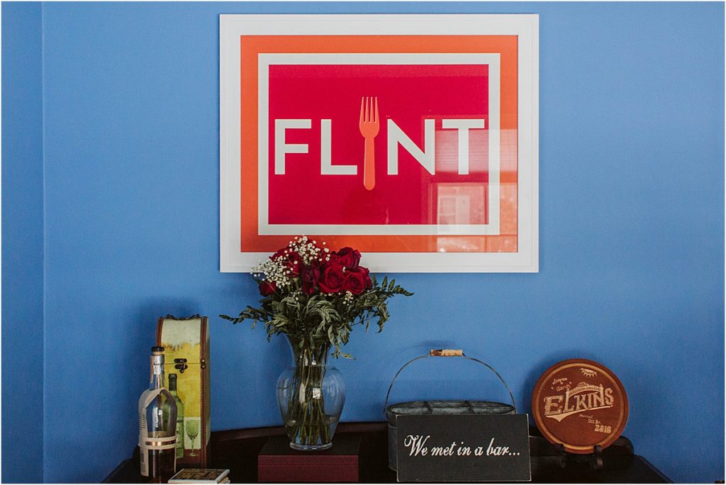 Flint couple Steven & Sarah show off the pride in their community with a unique piece of wall art.