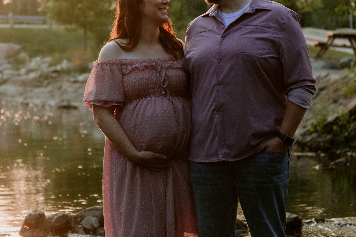 Maternity session at Sharon Mills Park in Manchester, Michigan.