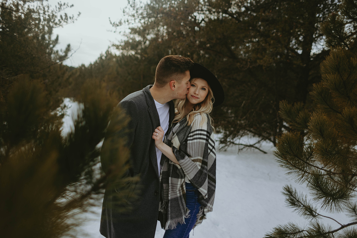 Winter couple's session at Riley Trails in Holland, Michigan.